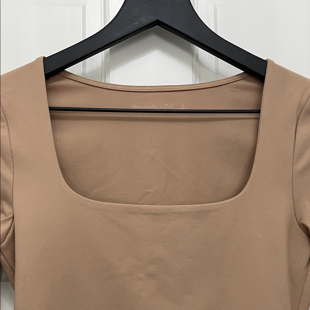 Abercrombie & Fitch Soft A&F Collection Brown Cropped Long Sleeve Top - Size S - Picture 5 of 13